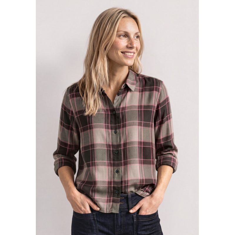 Street One Blouse Checked Sanded Amber