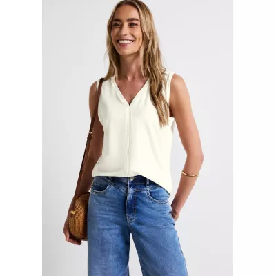 Street One Top Crochet Off White