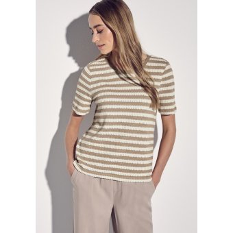 Street One Shirt Striped Safari Beige