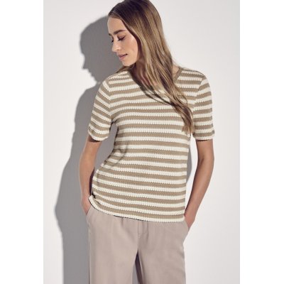 Street One Shirt Striped Safari Beige Street One Shirt Striped Safari Beige