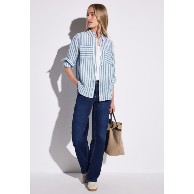 Street One Blouse Linnen Serenity Blue Street One Blouse Linnen Serenity Blue