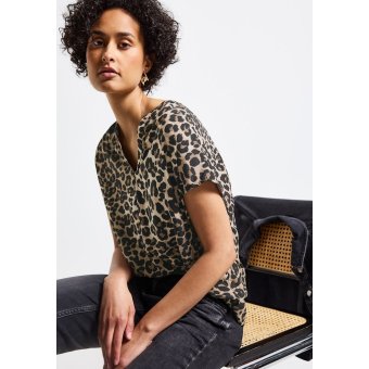 Street One Blouse Shirt Leopard Black