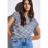 Street One Shirt Striped Dark Garden Green