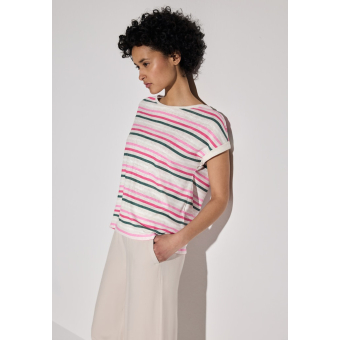 Street One Shirt Striped Moonstone Sand