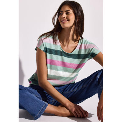 Street One Shirt Striped Soft Jade Green Street One Shirt Striped Soft Jade Green