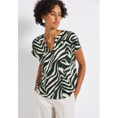 Street One Blouse Top Zebra Pine Grove Green Street One Blouse Top Zebra Pine Grove Green