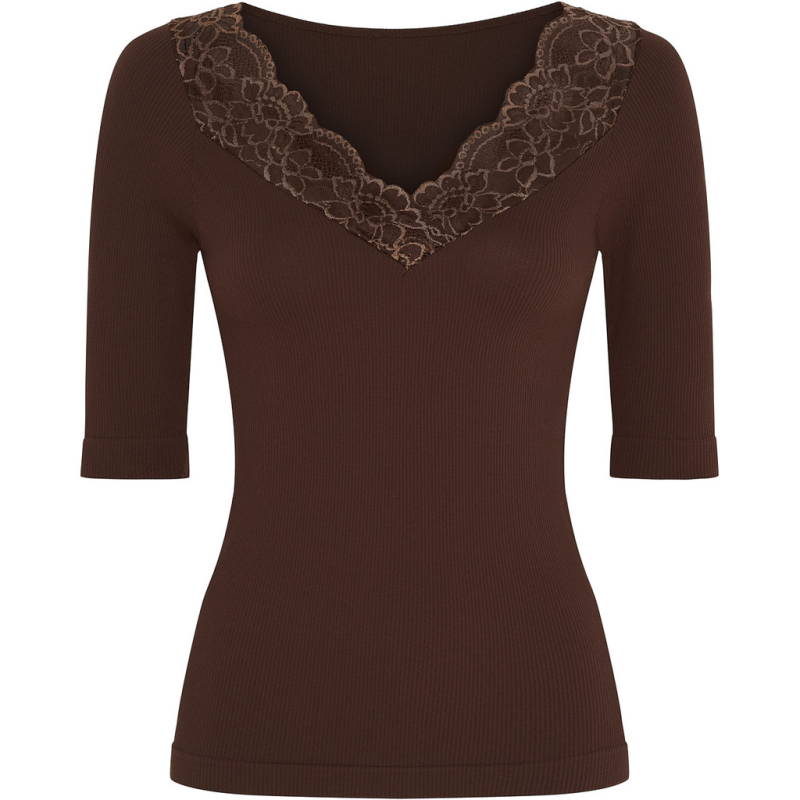 Tim & Simonsen Top Belen Lace Cioccolato