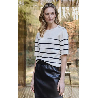 Tramontana Jumper Boucle Striped Stone