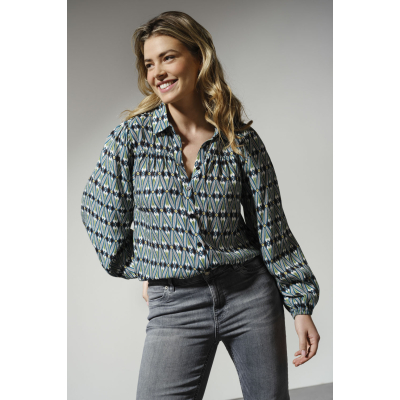 Tramontana Blouse Winter Criss Cross Petrol