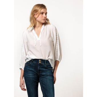 Tramontana Blouse Top Lace Off White