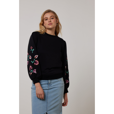 Tramontana Sweater Flower Black