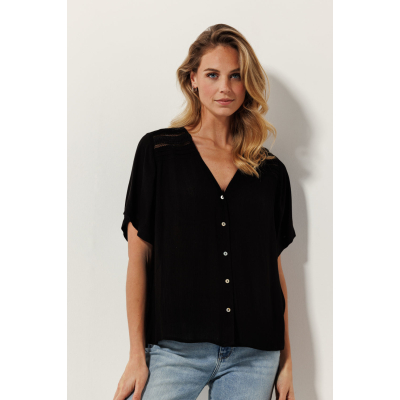 Tramontana Blouse V-Neck Black Tramontana Blouse V-Neck Black