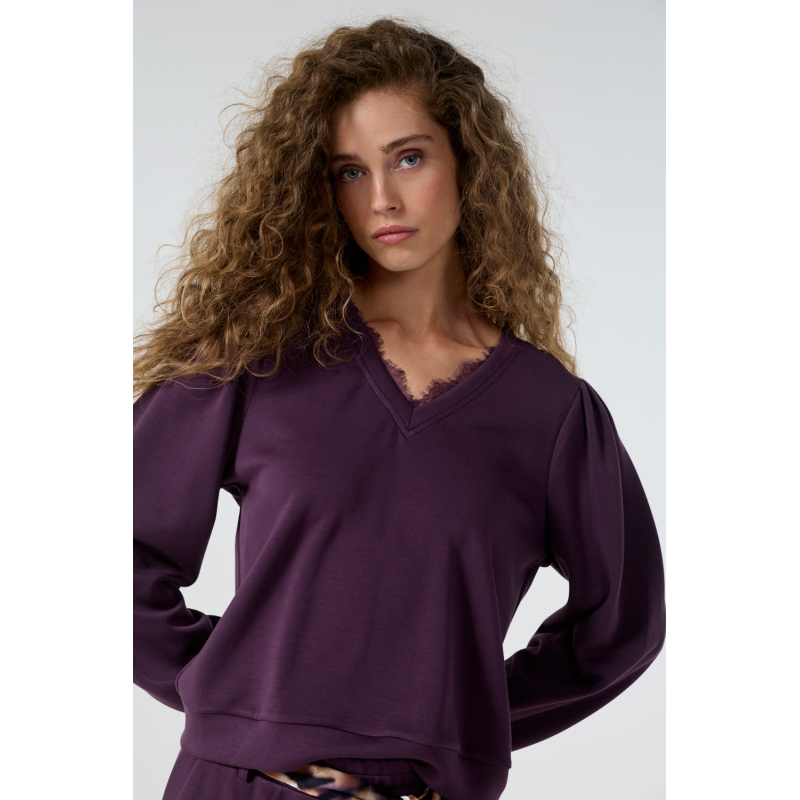 Tramontana Jumper Lace Aubergine Noir