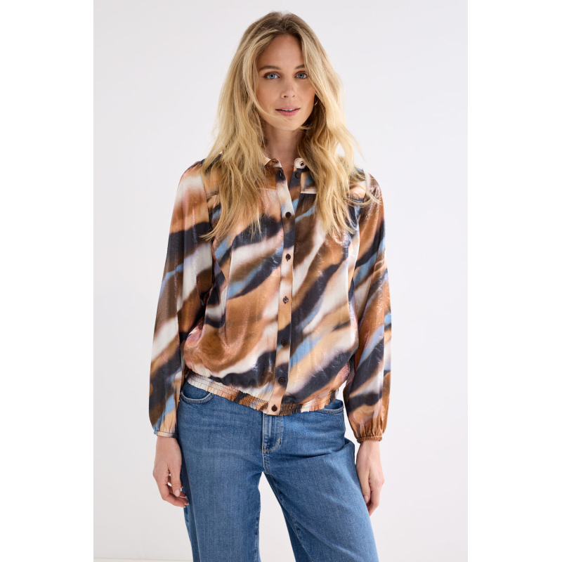 Tramontana Blouse Moody Blue Cascade Print Multi
