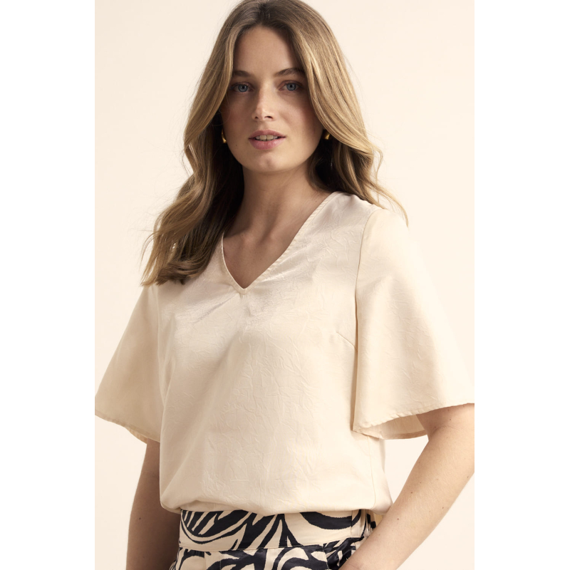 Tramontana Top Crinkle Satin Stone