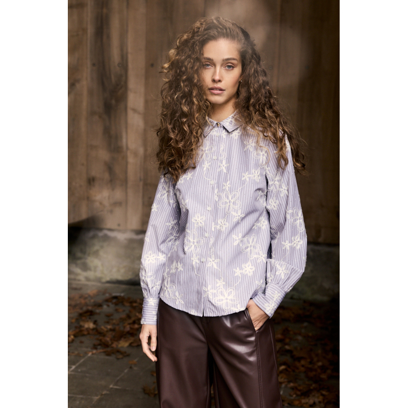 Tramontana Blouse Rhinestones Chocolate