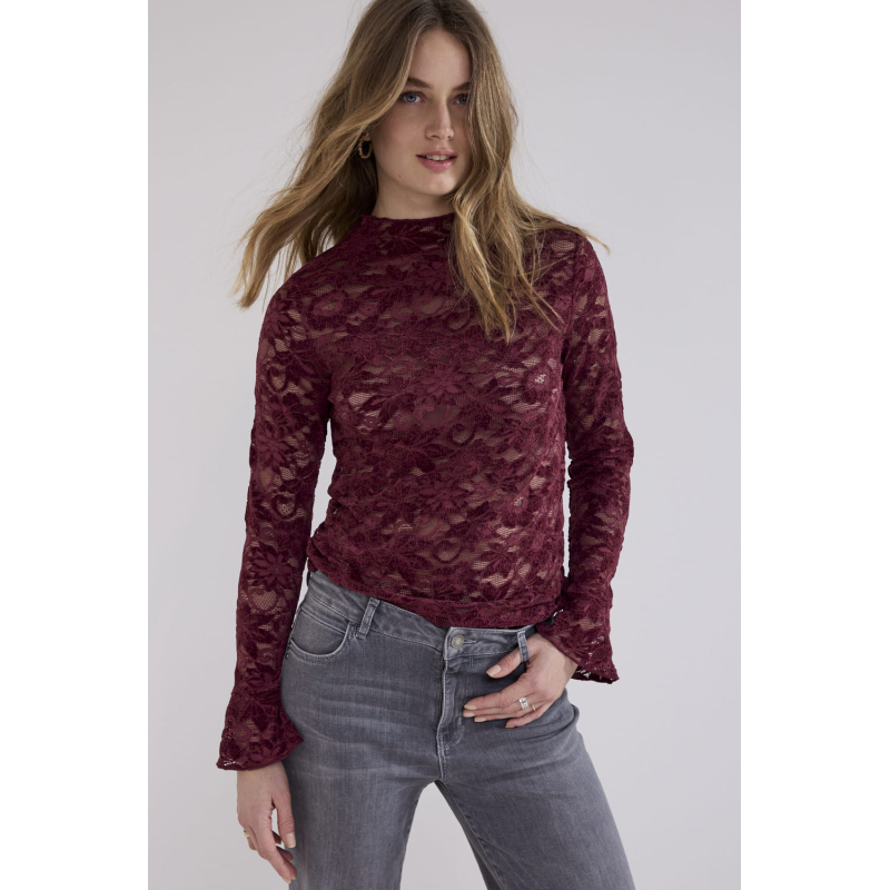 Tramontana Top Velvet Lace Pomegranate