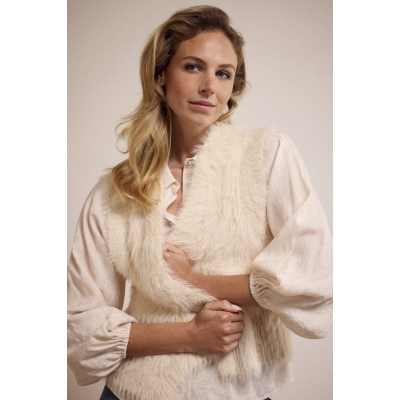 Tramontana Gilet Vestje Hairy Yarn Stone