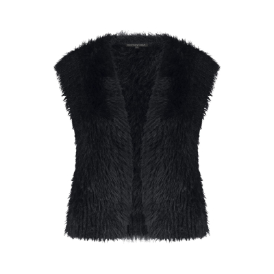 Tramontana Gilet Vestje Hairy Yarn Black