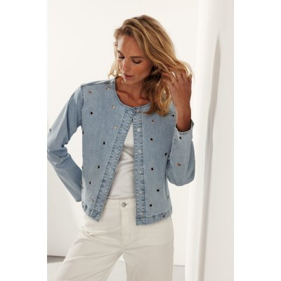 Tramontana Denim Jacket Eyelet Light Blue Tramontana Denim Jacket Eyelet Light Blue