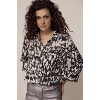 Tramontana Blouse Clouded Dots Black Tramontana Blouse Clouded Dots Black