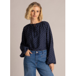 Yest Blouse Sibelia Dark Blue Off White