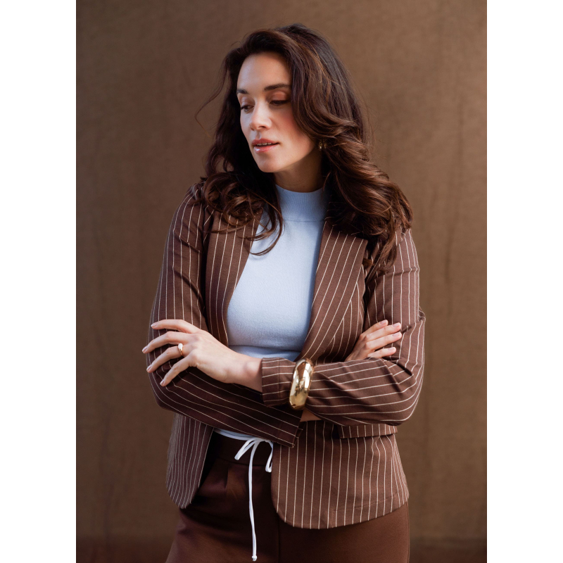Yest Blazer Berta Mocca Brown Sand
