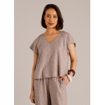 Yest Top Manon Coffee Brown Off White