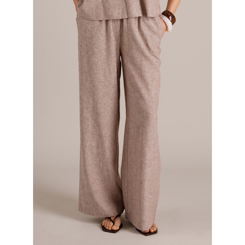 Yest Broek Miona Coffee Brown Off White