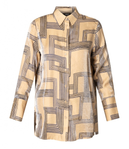 Yest Blouse Bibiana Dark Sand Dark Navy