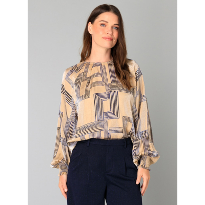 Yest Blouse Billy Dark Sand Dark Navy Yest Blouse Billy Dark Sand Dark Navy