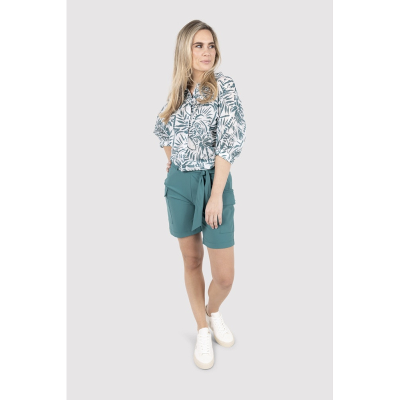 Zoso Blouse Fonda White Green