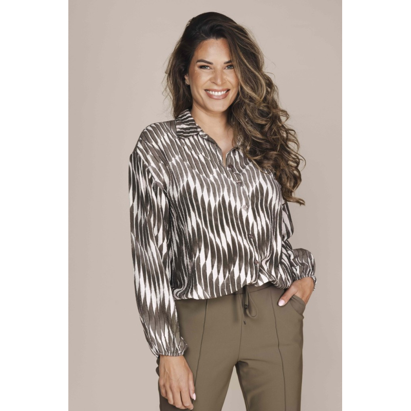 Zoso Blouse Nadia Green Off White