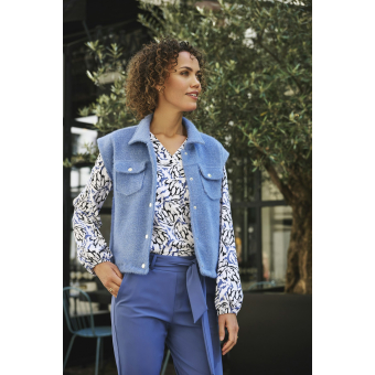 Zoso Blouse Merel Off White Navy
