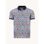 A Fish Named Fred Polo Shirt Art Nouveau Cobalt