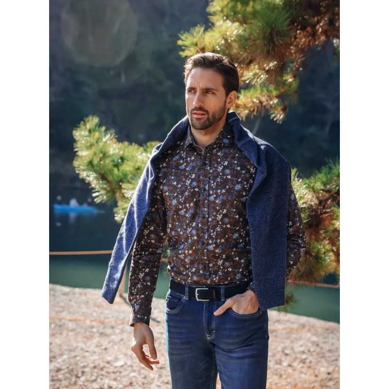 A Fish Named Fred Shirt Blossom Chocolate Brown
