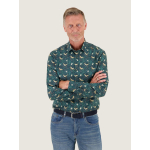 A Fish Named Fred Shirt Crane Sky Dark Green