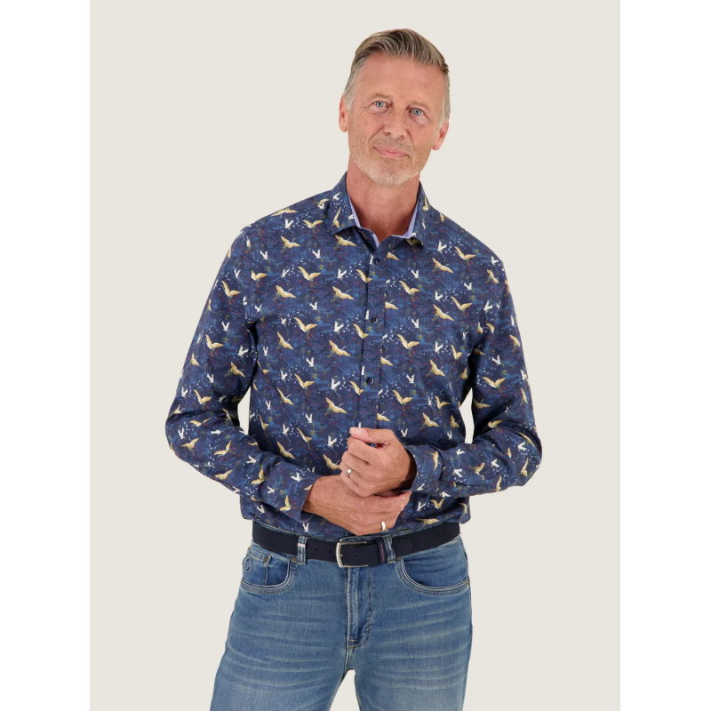 A Fish Named Fred Shirt Crane Sky Night Blue