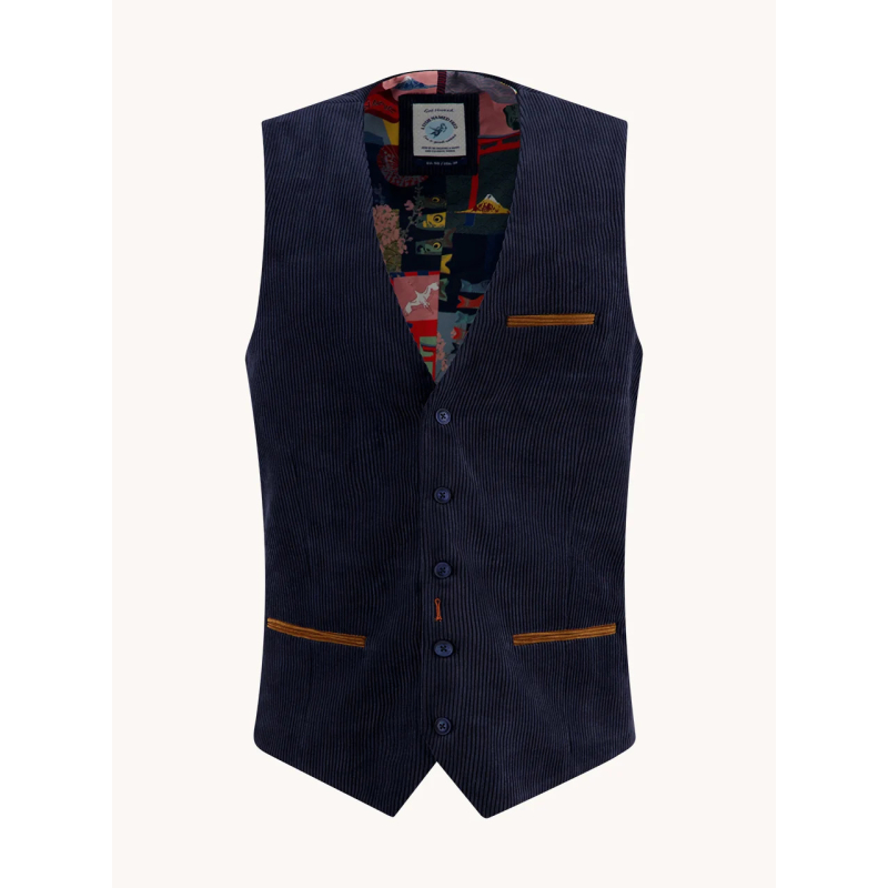 A Fish Named Fred Gilet Rib Navy