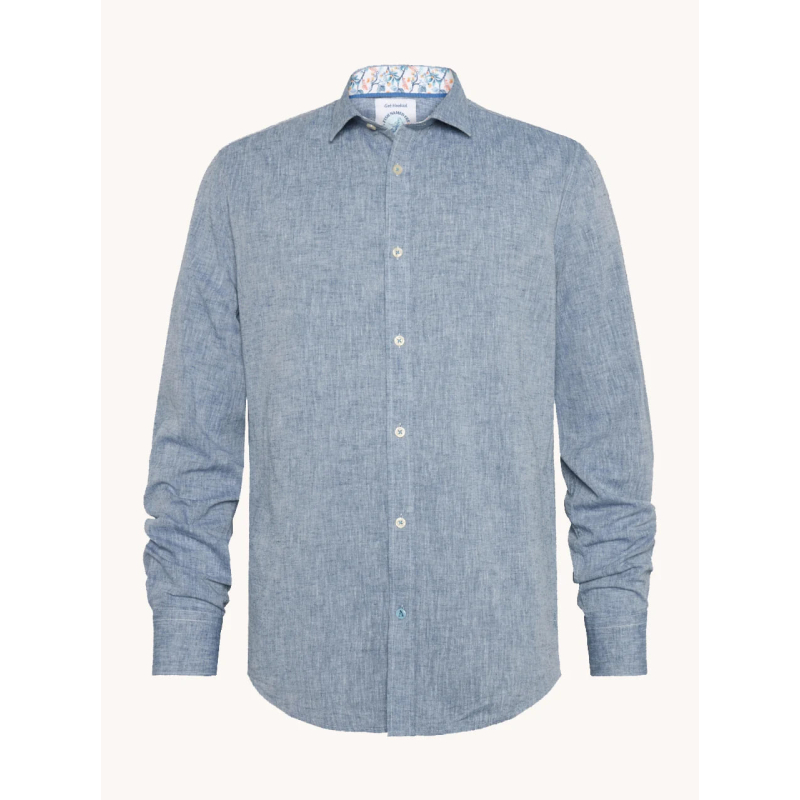 A Fish Named Fred Shirt Linnen Cobalt