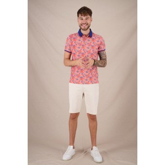A Fish Named Fred Polo Shirt Snake Peach