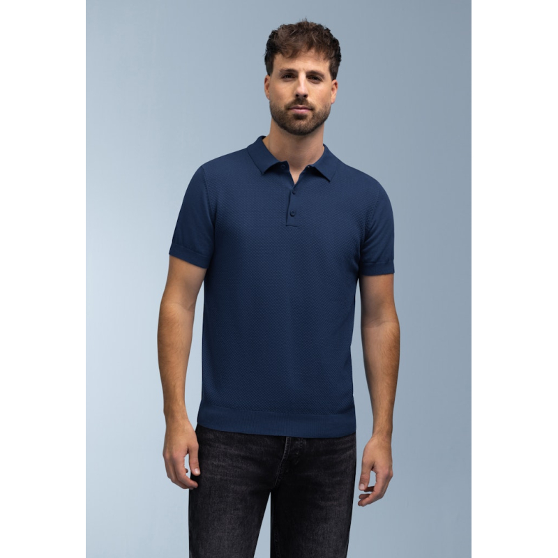 BlueFields Polo Shirt Structured Grijs Blauw