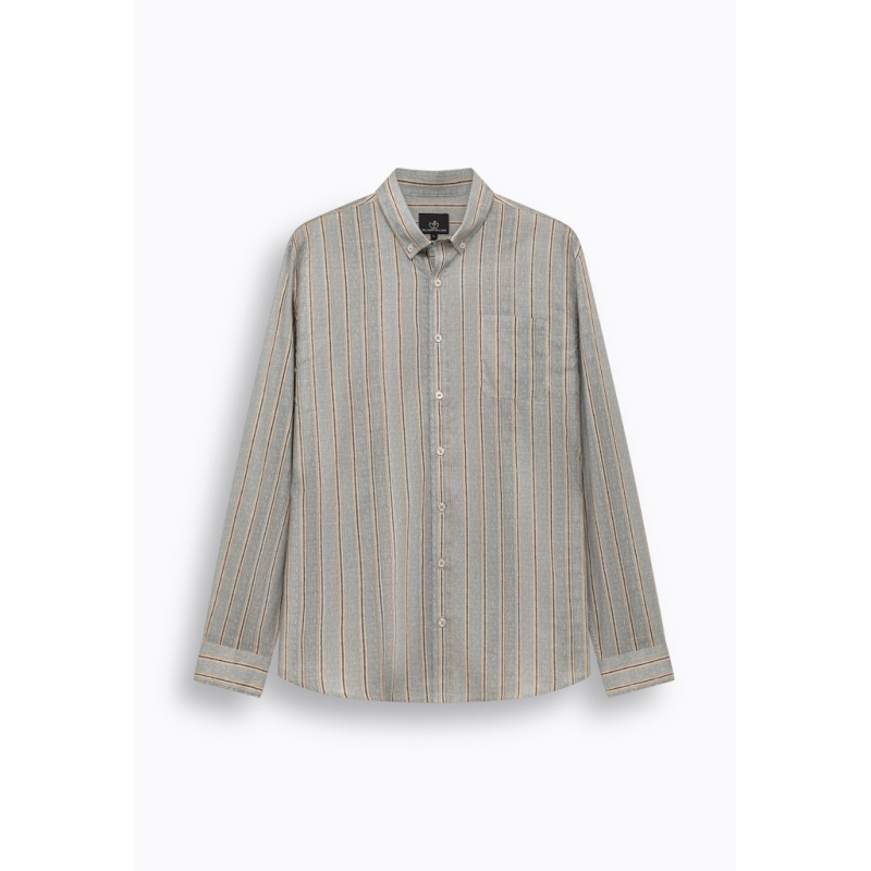 BlueFields Overhemd Grijsblauw Wit