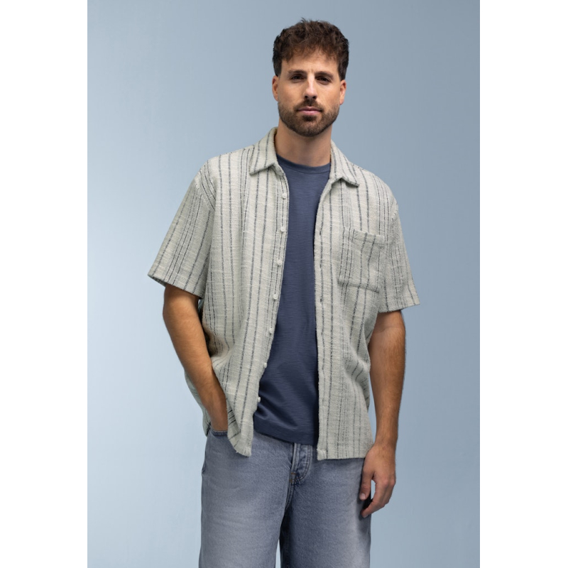 BlueFields Shirt Striped Grijsblauw Greige