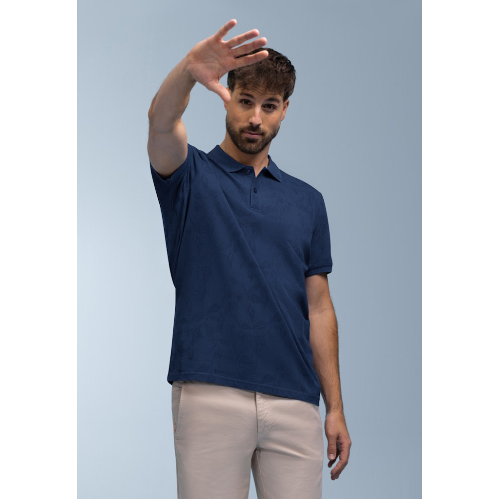 BlueFields Polo Shirt Pique Grijs Blauw Marine
