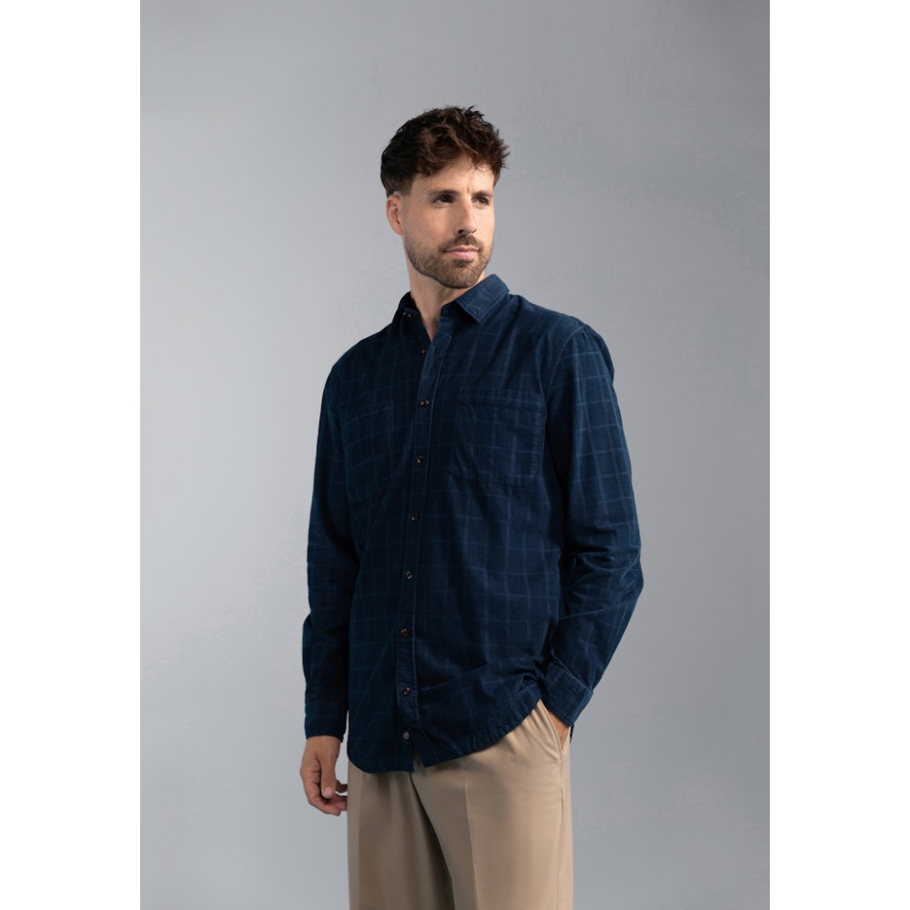 BlueFields Overhemd Checked Grijsblauw Mint Blauw