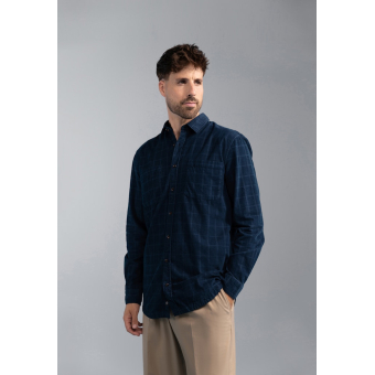 BlueFields Overhemd Checked Grijsblauw Mint Blauw