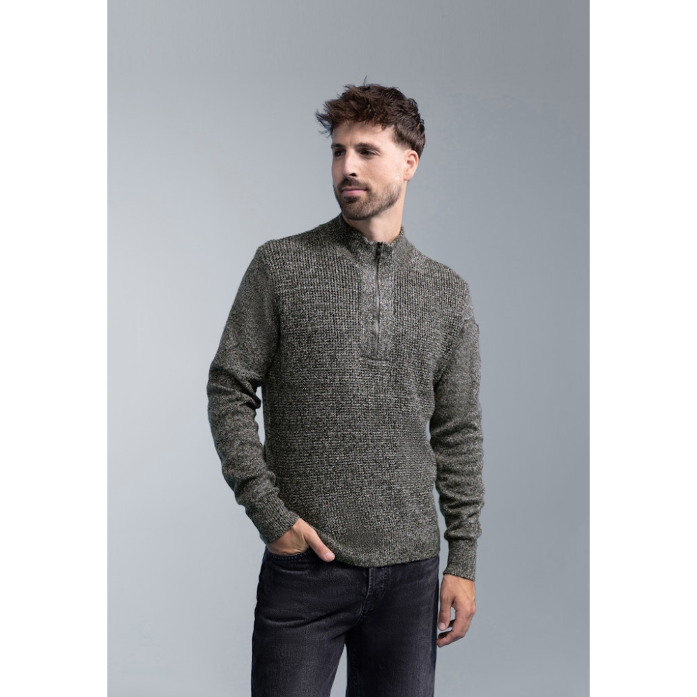 BlueFields Trui Structured Donker Antraciet Wit