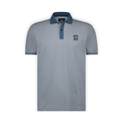 BlueFields Polo Shirt Pique Grijs Blauw BlueFields Polo Shirt Pique Grijs Blauw