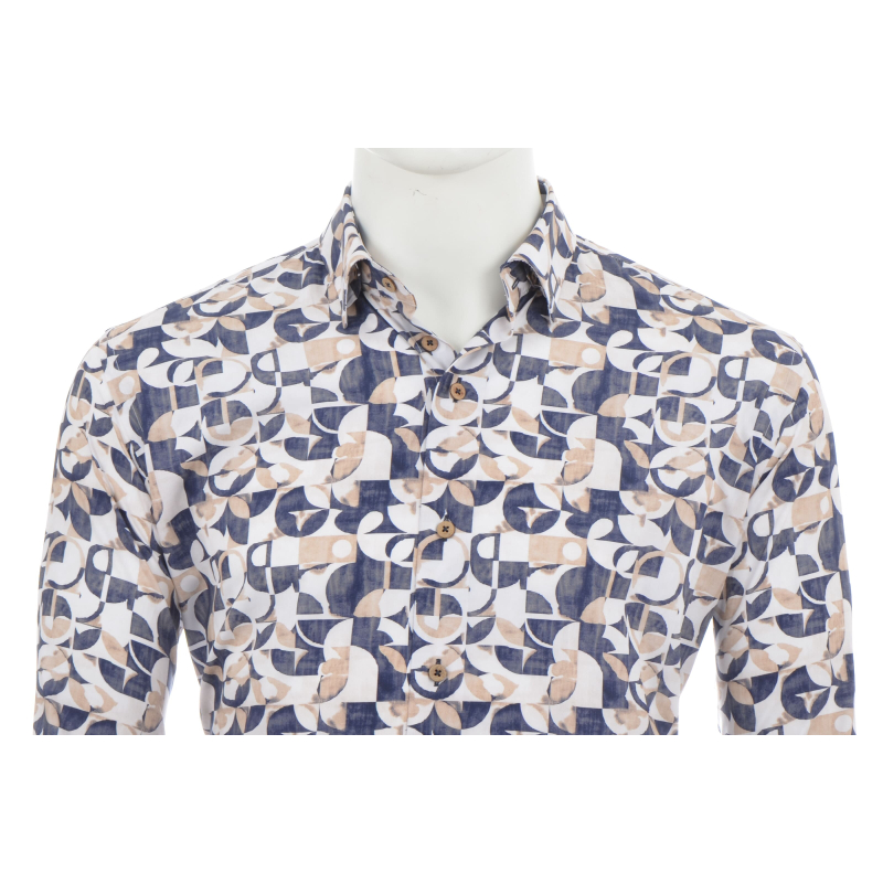 Eden Valley Overhemd Shapes Navy